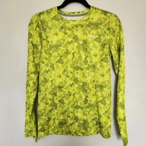 Koppen Men's Green Camo Speckled Long Sleeve Activewear Top Size S